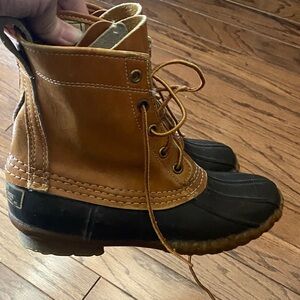 L.L. Bean Brown leather duck boots Lace Up Boots